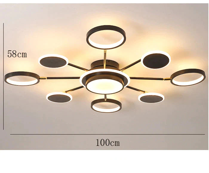 Modern Minimalist Luxury Restaurant Bedroom Atmosphere Creative Chandelier Black / 8 Heads Tri -