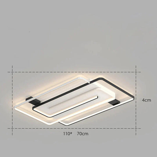 Nordic Simple Light Luxury Atmosphere Square Living Room Bedroom Ceiling Lamp Black / C Tri - Color