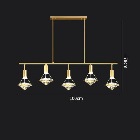 All Copper Light Luxury Restaurant Chandelier Modern Simple Atmospheric Crystal Lamp Pendant