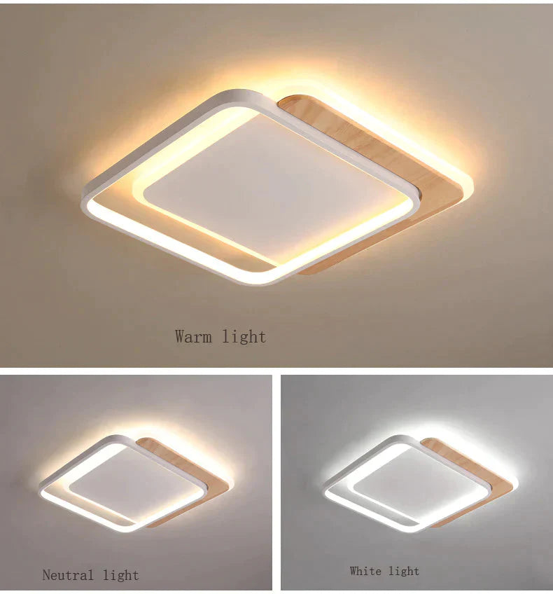 Ceiling Lamp Bedroom Creative Square Modern Simple Study Household Warm Romantic Room