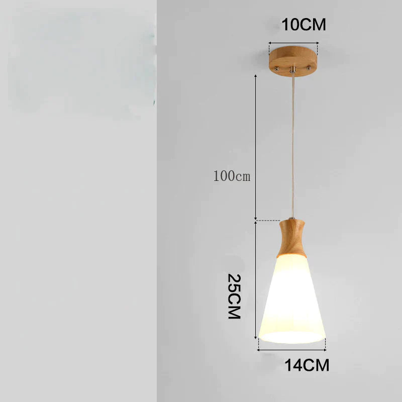 Nordic Restaurant Small Chandelier Solid Wood Creative Personality Japanese Single Head Bedside