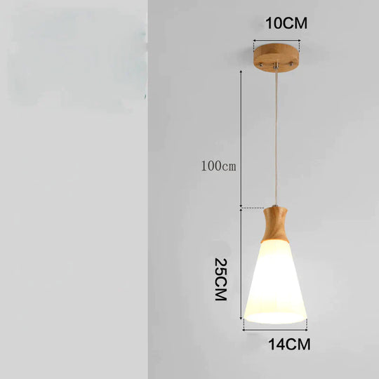 Nordic Restaurant Small Chandelier Solid Wood Creative Personality Japanese Single Head Bedside