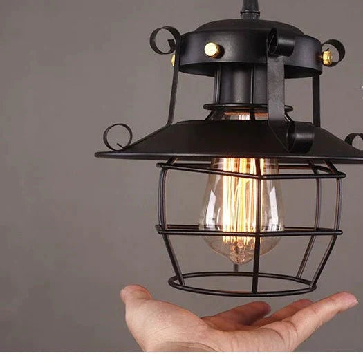 Restaurant Bar Wrought Iron Chandelier Retro Aisle Stairs Cafe Lamps Pendant
