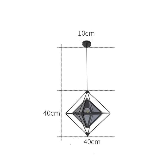Nordic Creative Loft Lamps Cafe Bar Post - Modern Minimalist Chandelier Black Body + Smoke Grey