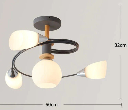 Modern Simple Wooden Glass Macaroon Chandelier Bedroom Living Room Hotel Lobby Personalized