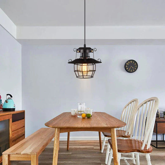 Restaurant Bar Wrought Iron Chandelier Retro Aisle Stairs Cafe Lamps Pendant