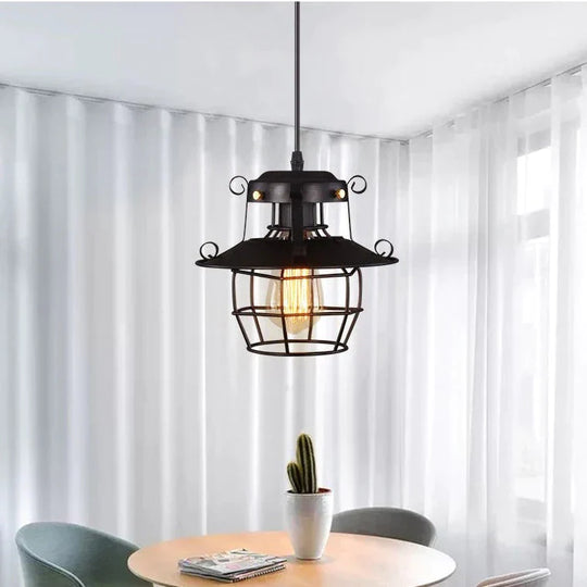 Restaurant Bar Wrought Iron Chandelier Retro Aisle Stairs Cafe Lamps Pendant
