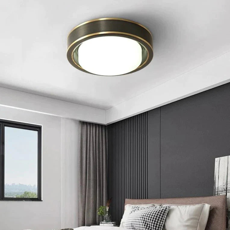 Simple Modern Room Living Black Copper Ceiling Lamp