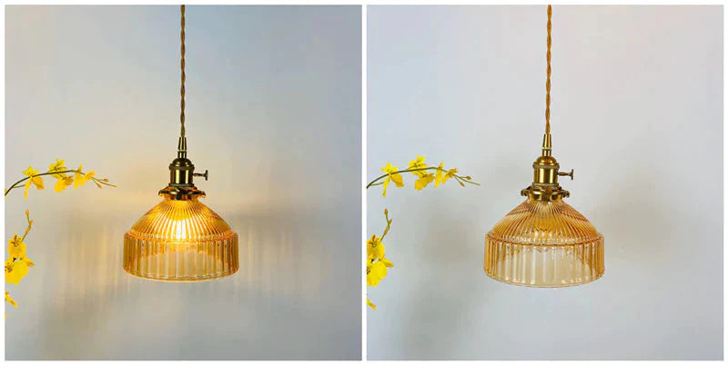 Retro Brass Glass Chandelier Creative Personality Light In The Bedroom Pendant