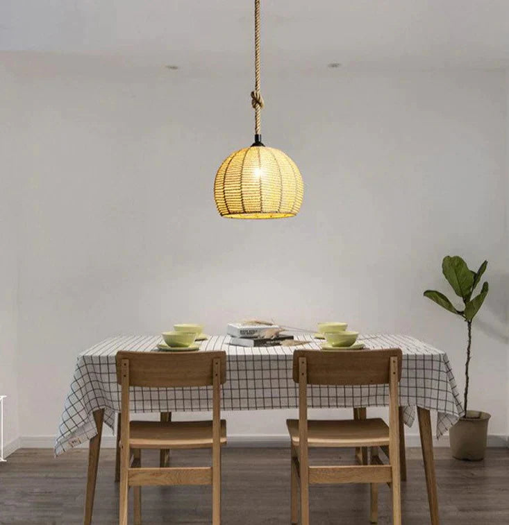American Round Hemp Rope Chandelier Pendant