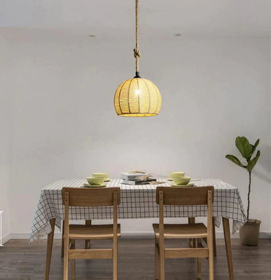 American Round Hemp Rope Chandelier Pendant