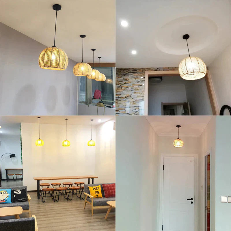 American Round Hemp Rope Chandelier Pendant