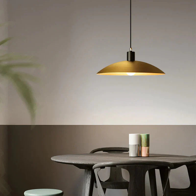 Single Dining Room Chandelier Simple Round Bedroom Copper Lamp Pendant