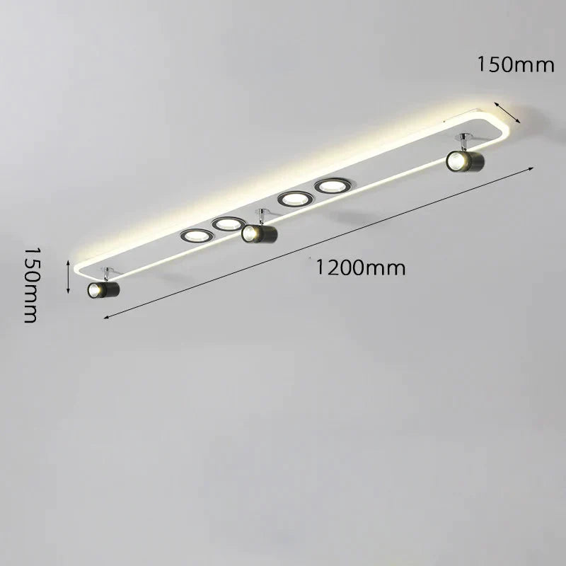 Creative Spotlight Led Ceiling Lamp Living Room Cloakroom Nordic Minimalist Strip White / L120Cm -