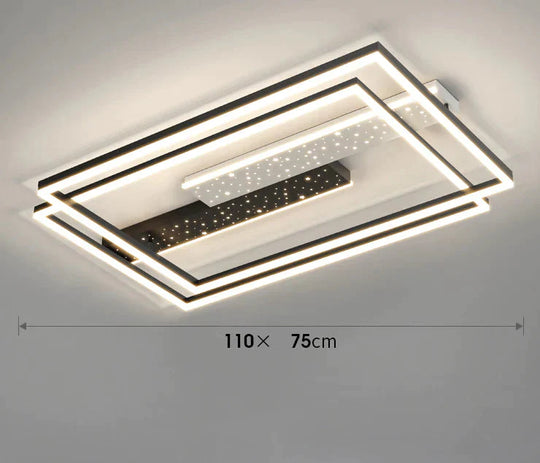 Simple Atmosphere Luxury All Over The Sky Star Led Ceiling Lamp In Living Room Rectangle - Large /
