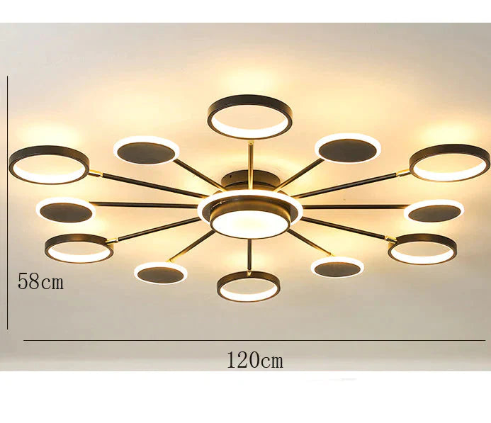 Modern Minimalist Luxury Restaurant Bedroom Atmosphere Creative Chandelier Black / 12 Heads Tri -