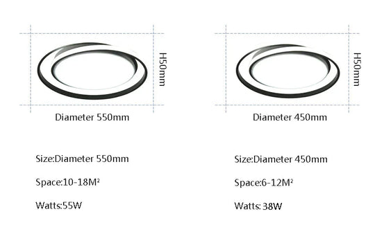 Round Modern Led Ceiling Lights For Living Room Bedroom Fixture Remote Controller + Dimmable White