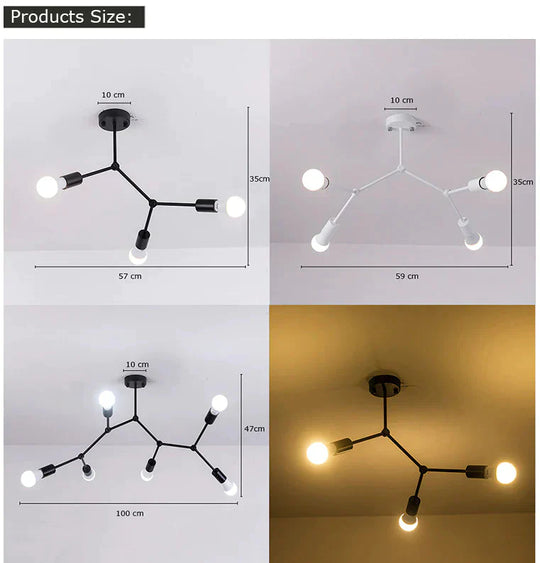 Multi Heads Pendant Lights Led Lamp Retro Industrial Luminaria Personality Lamparas For Living Room