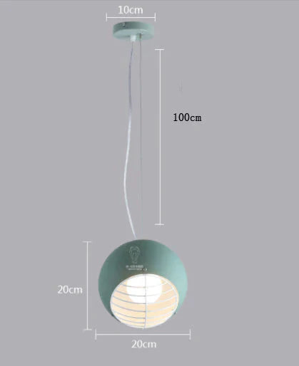 Bedroom Bedside Lamp Simple Dining Room Bar Creative Bay Window Chandelier Single Head Metal Round