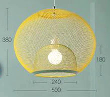 Nordic Simple Iron Grid Chandelier Modern Cafe Restaurant Makaron Single Head Double Layer Birdcage