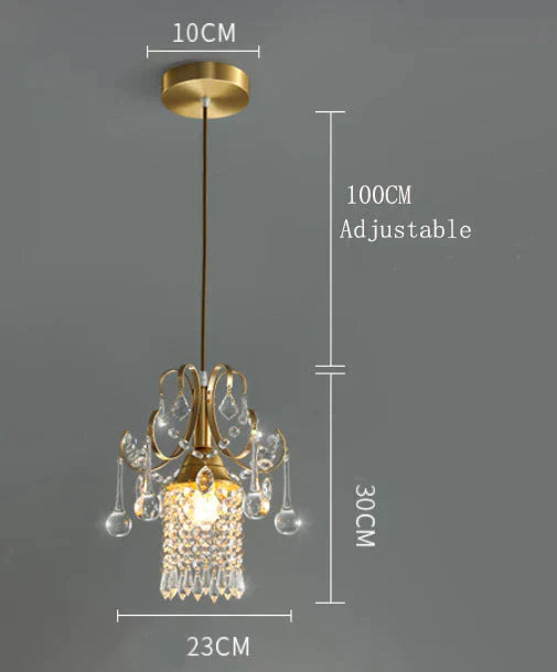 Light Luxury Small Chandelier Single Head Crystal Dining Room American Bar Porch Corridor