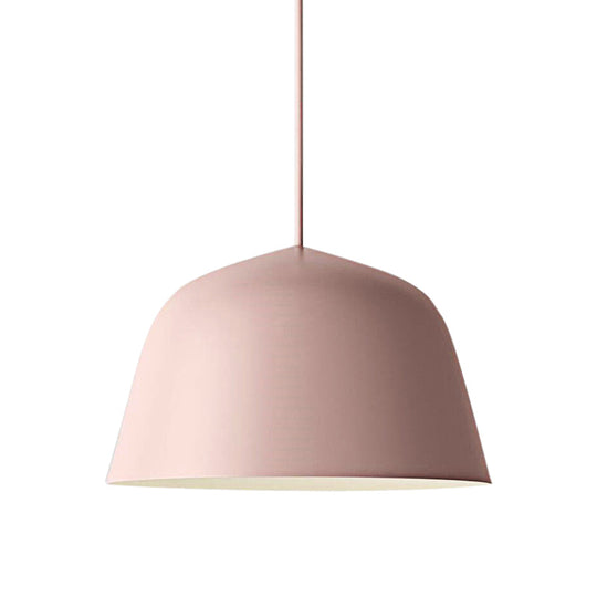 Nordic Style Dome Hanging Shade Ceiling 1 Light Metal Pendant Lamp In Black/Green For Bedroom