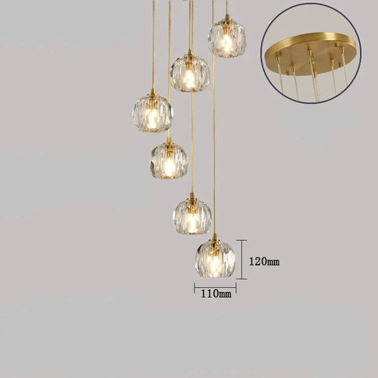 Modern Simple Personality Crystal Ball Restaurant Chandelier Creative Bar Corridor Duplex Staircase