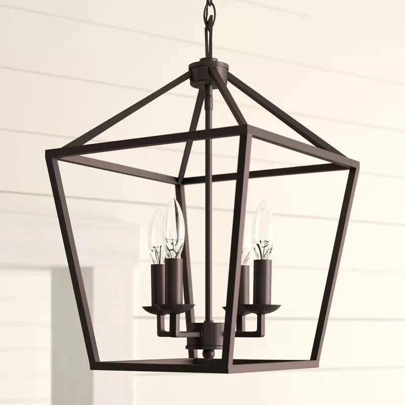 American Retro Iron Industry Wind Four - Headed Chandeliers Pendant