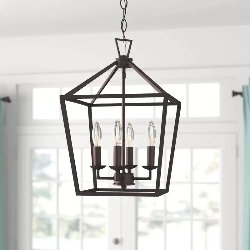 American Retro Iron Industry Wind Four - Headed Chandeliers Pendant