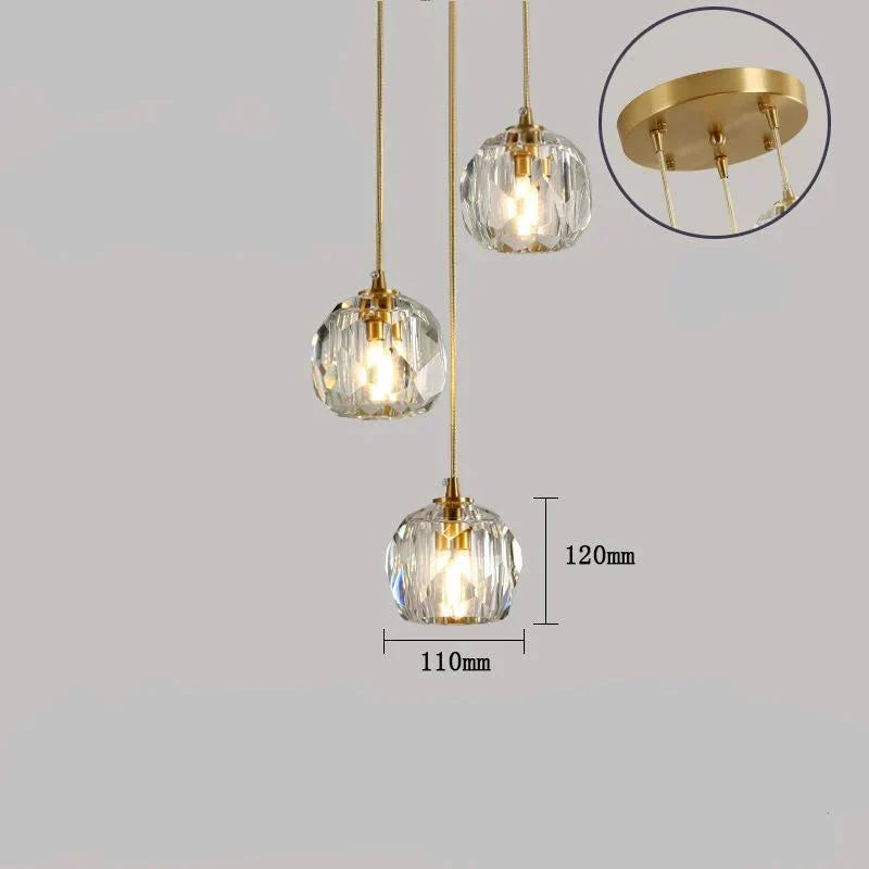 Modern Simple Personality Crystal Ball Restaurant Chandelier Creative Bar Corridor Duplex Staircase