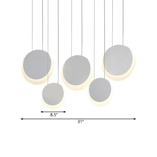 Anna - Moon Shaped Pendant Nordic Metal 3/4/5 Lights Cluster Light