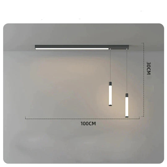 Restaurant Chandelier Modern Minimalist Nordic Table Bar Office Led Long Lamp Lamps A Black /