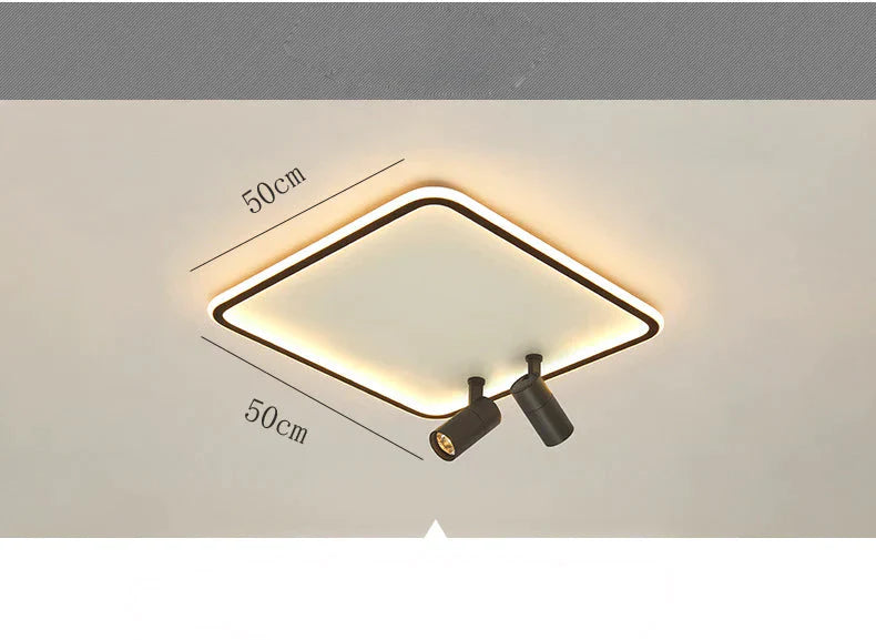 Simple Living Room Lamp Led Ceiling Modern Nordic Square Dining Main Light In The Bedroom Black /