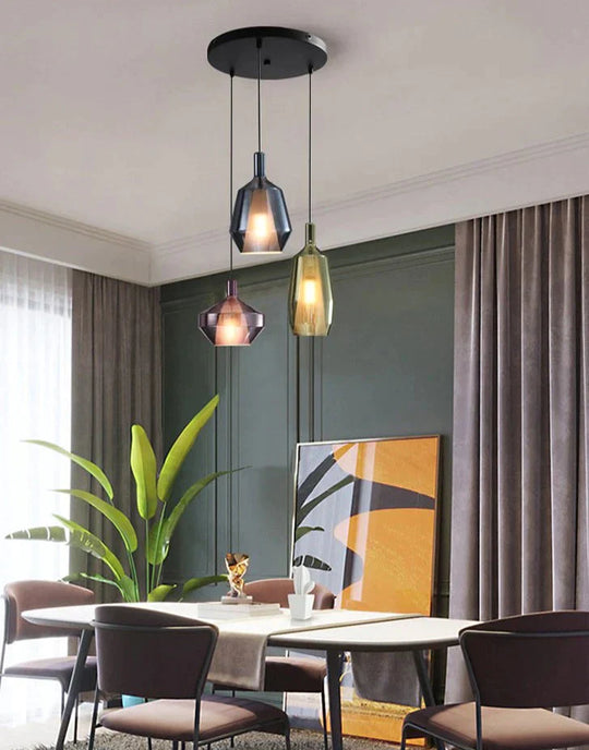 Creative Stained Glass Chandelier Nordic Single - Headed Pendant