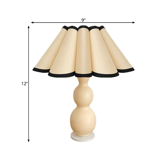 Alhena - Nordic Flared Night Lamp: Porcelain Gourd Bedside Table Lighting