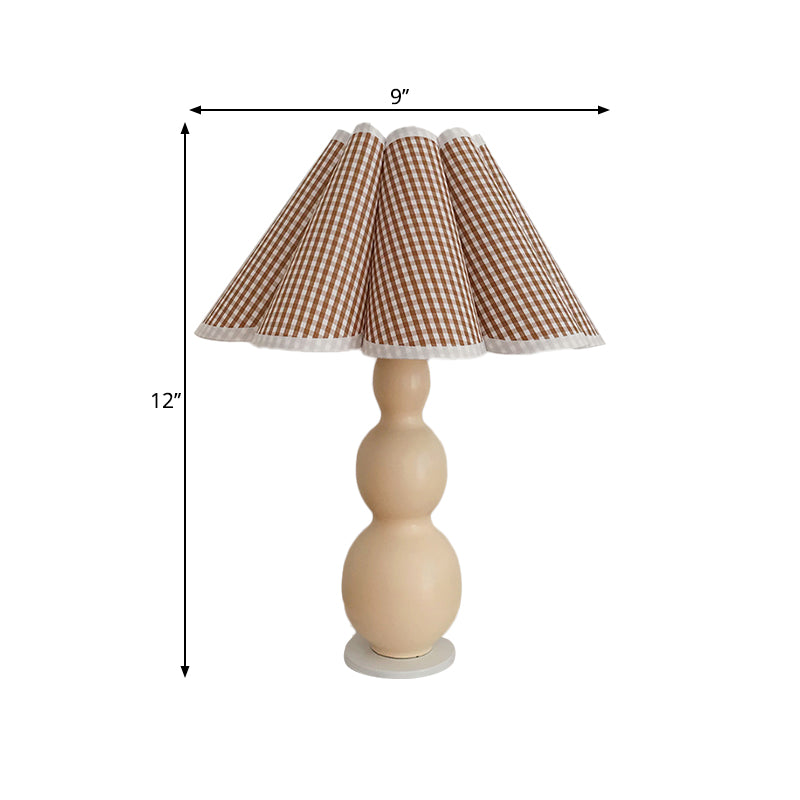 Alhena - Nordic Flared Night Lamp: Porcelain Gourd Bedside Table Lighting