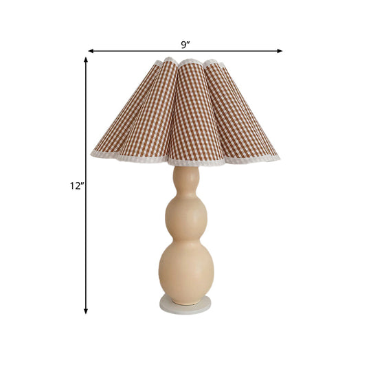 Alhena - Nordic Flared Night Lamp: Porcelain Gourd Bedside Table Lighting