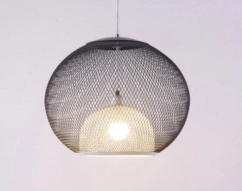 Nordic Simple Iron Grid Chandelier Modern Cafe Restaurant Makaron Single Head Double Layer Birdcage