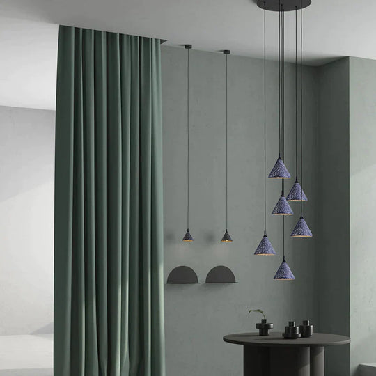 Terrazzo Bar Chandelier Cement Minimalist Restaurant Bedroom Bedside Speaker Single Small Pendant