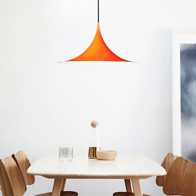 Sofia - 16/19W Trumpet Pendant Lighting Simplicity Metal 1 Light Black/Grey/White Hanging Orange /