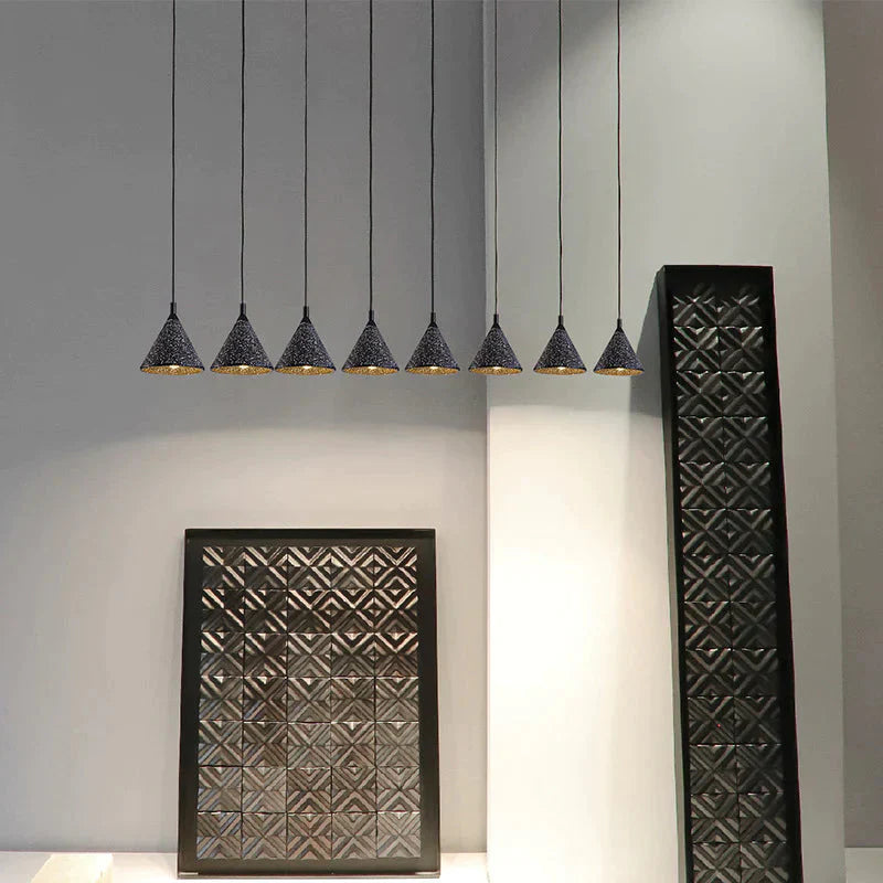 Terrazzo Bar Chandelier Cement Minimalist Restaurant Bedroom Bedside Speaker Single Small Pendant