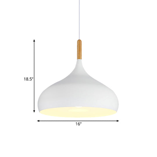 Scarlett - Nordic 9.5/12.5/14W Teardrop Pendant Lighting In Style Metal 1 Light Black/White/Gold