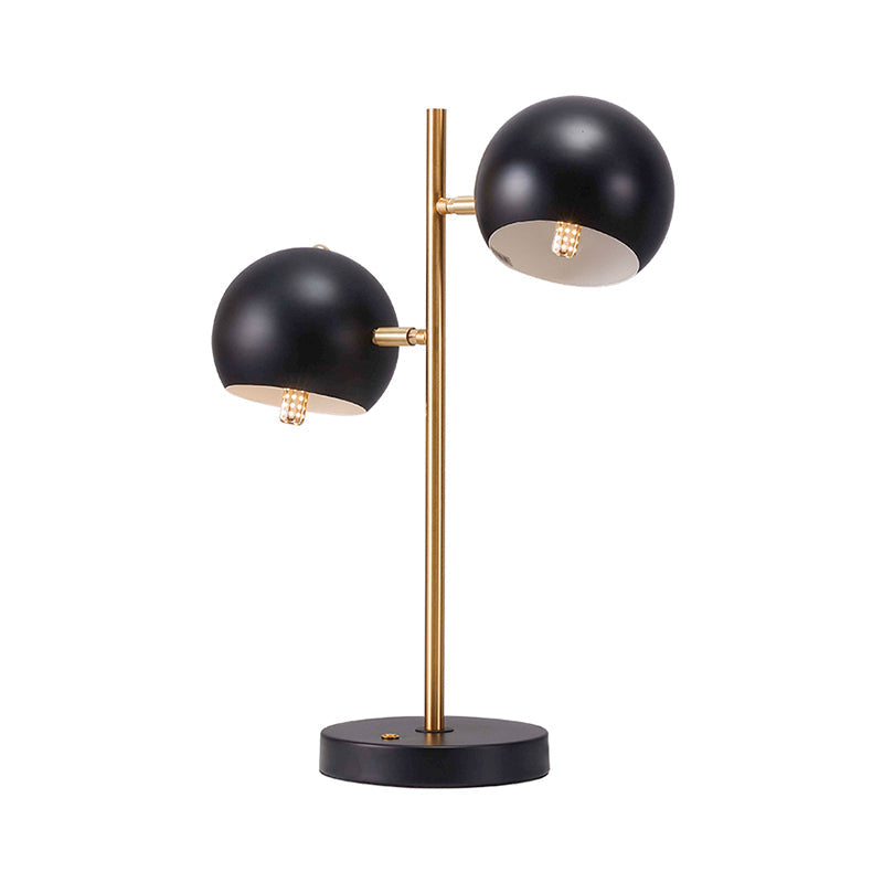 Sara - Black Spherical Table Light Modern Style 2 Heads Metal Night Lighting For Bedroom