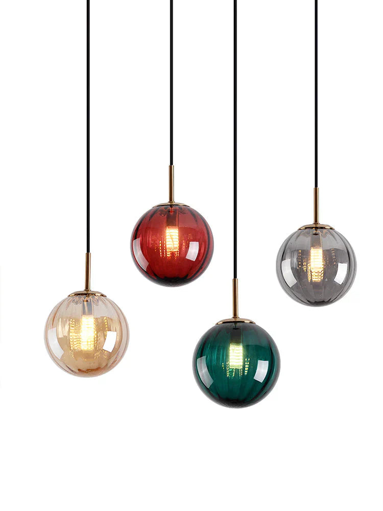 Colorful Glass Ball Bedroom Bedside Small Chandelier Creative Restaurant Bar Window Personality