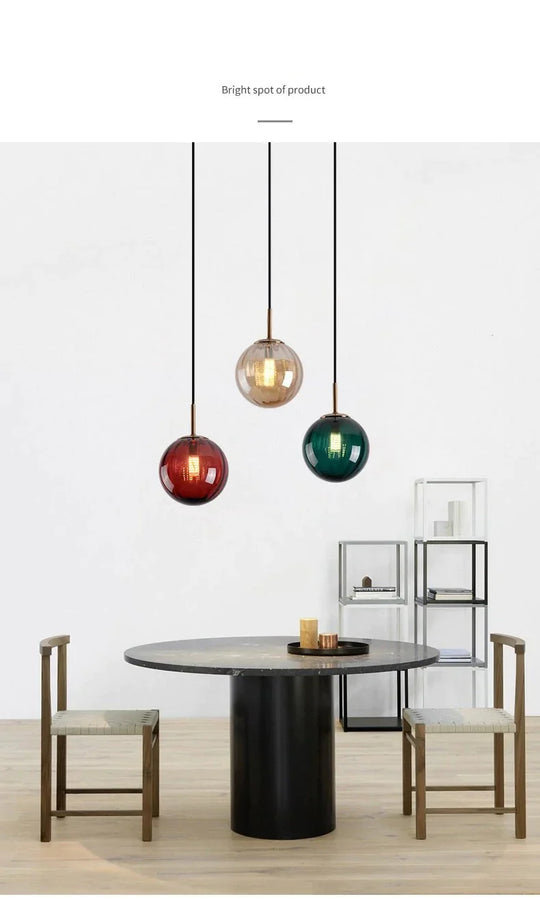 Colorful Glass Ball Bedroom Bedside Small Chandelier Creative Restaurant Bar Window Personality