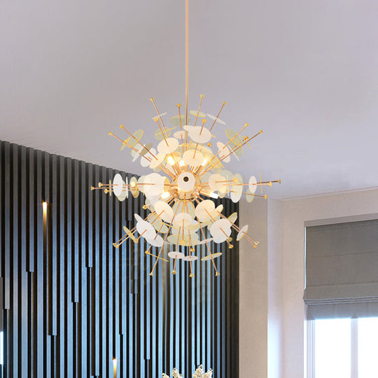 Valã©Rie - Modern Multi Head Sphere Chandelier Style Metal Hanging Light In Black/Gold With Small