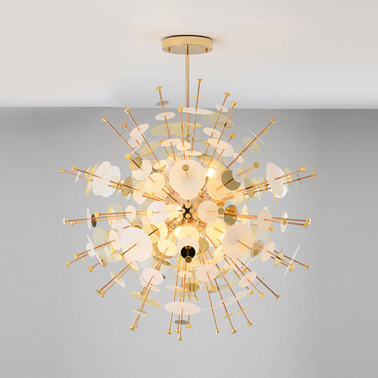 Valã©Rie - Modern Multi Head Sphere Chandelier Style Metal Hanging Light In Black/Gold With Small