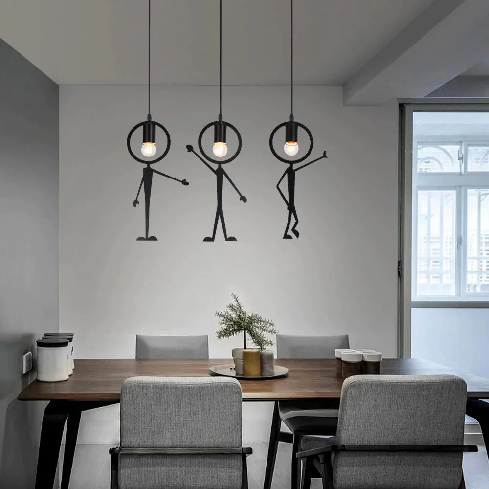 Creative Villain Chandelier Retro Wrought Iron Nordic Bedroom Living Room Dining Lamp Hotel New