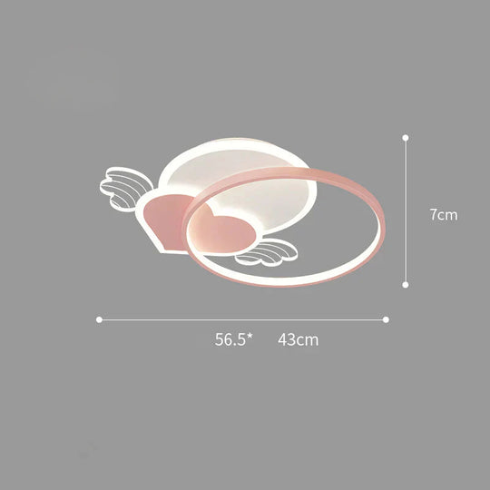 Ceiling Lamp Bedroom Modern Warm Romantic Nordic Creative Personality Love Girl Room Pink / B Tri -