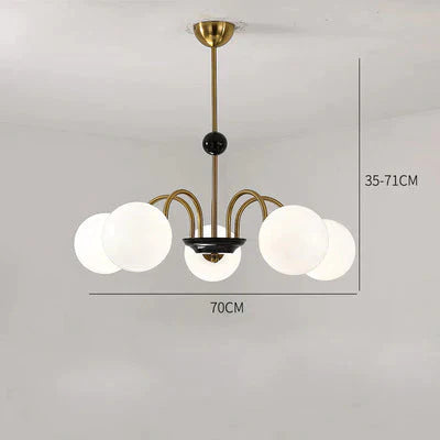 Wrought Iron Medieval Light Luxury Magic Bean Lamp Nordic Glass Chandelier Bedroom Living Room